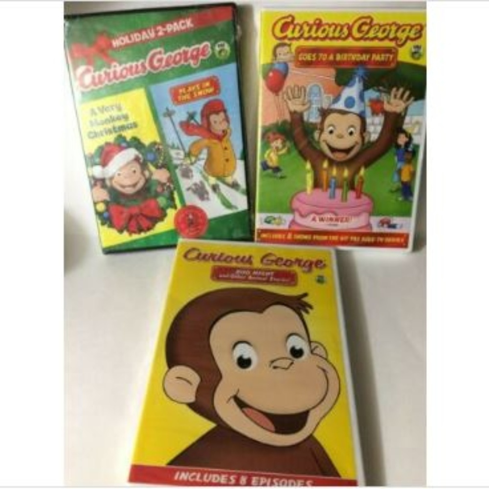 3 Curious George DVDs Holiday 2 pk, Zoo, Birthdays
